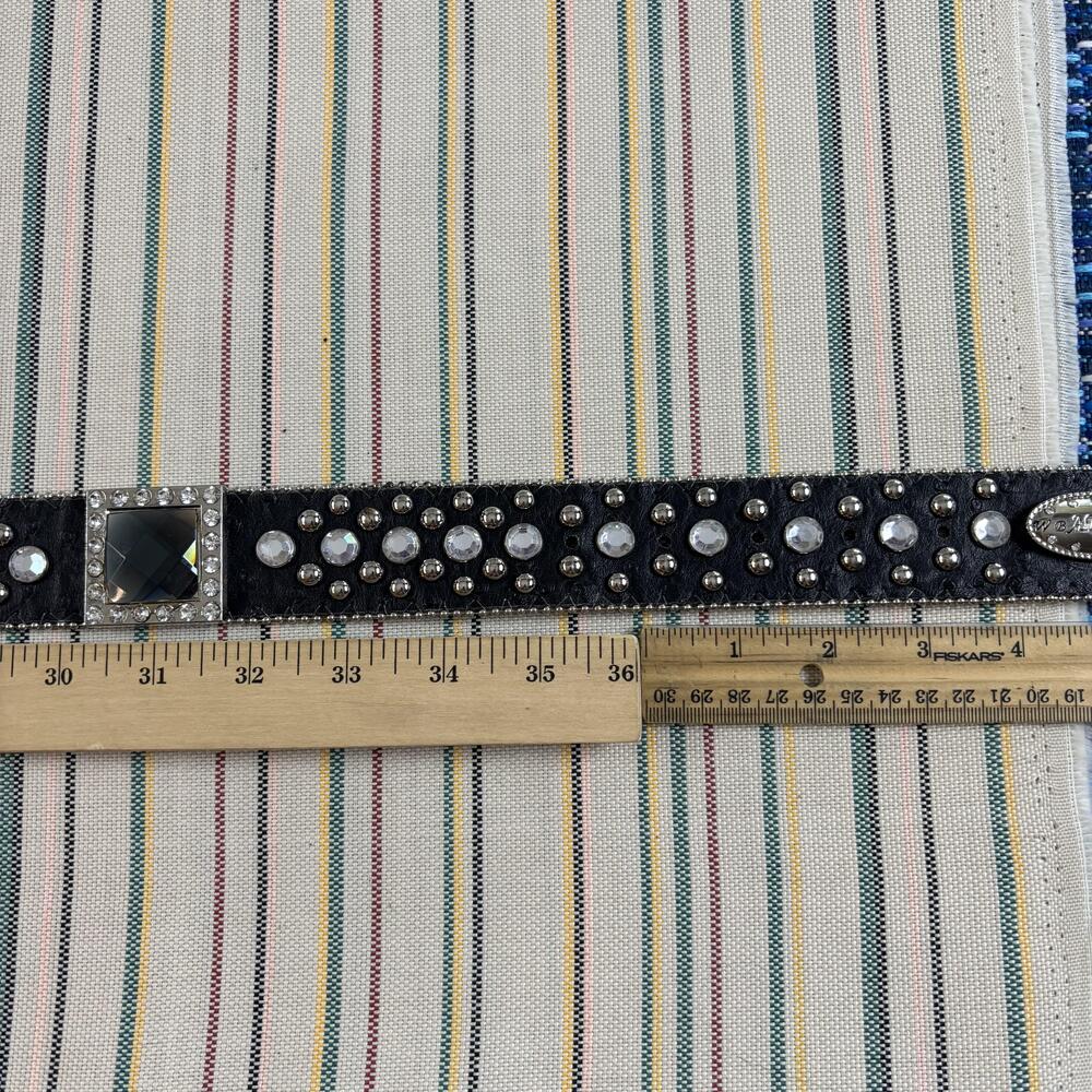 Wholesale By ATLAS Belt Womens Large Black Rhinestone Western Bling Studded - Picture 6 of 16